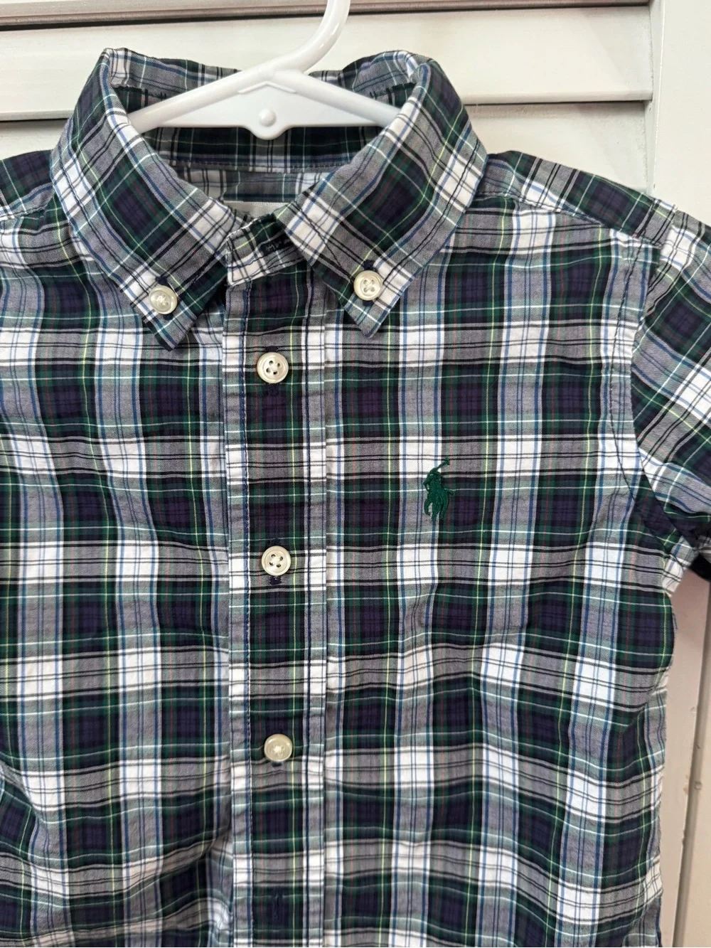 12 Month  Polo Ralph Lauren Green Plaid Button-Down Shirt